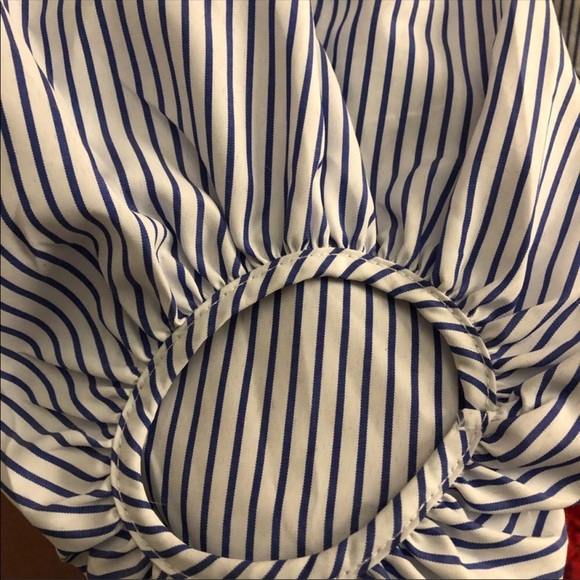 Bow belted Exaggerated Lantern Sleeve striped top - Picture 5 of 5